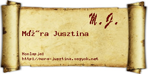 Móra Jusztina névjegykártya